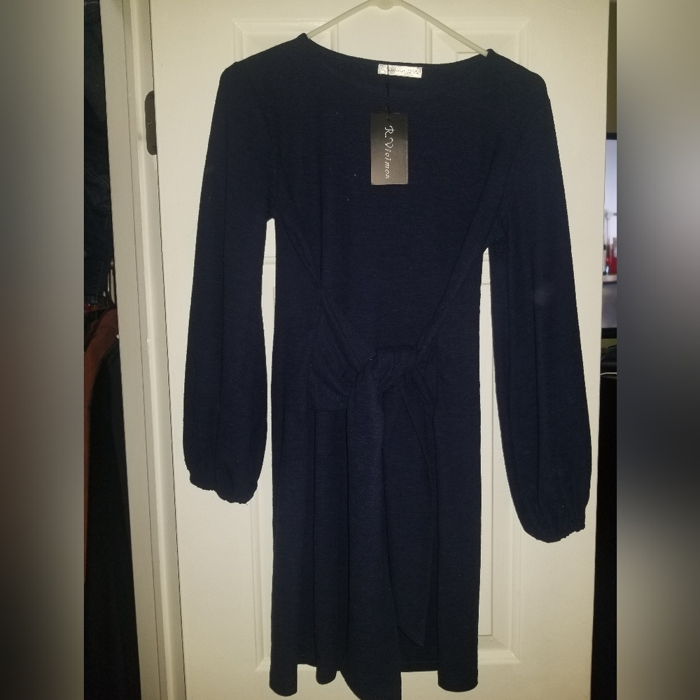 Navy 3/4 sleeve dress